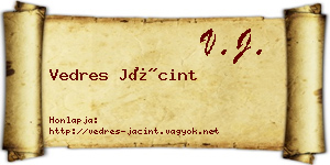 Vedres Jácint névjegykártya